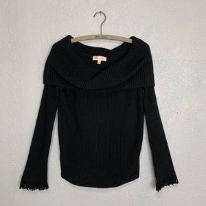 Philosophy wool blend knit big cowl neck sweater